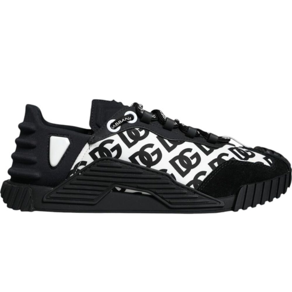 Dolce & Gabbana Black Logo Lace Up Low Top NS1 Sneakers Men's Shoes
